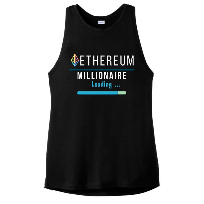 Ethereum Millionaire Loading, Blockchain, ETH Crypto, HODL ETH Ladies Tri-Blend Wicking Tank