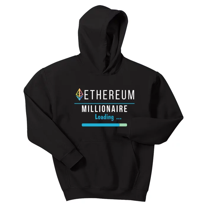 Ethereum Millionaire Loading, Blockchain, ETH Crypto, HODL ETH Kids Hoodie