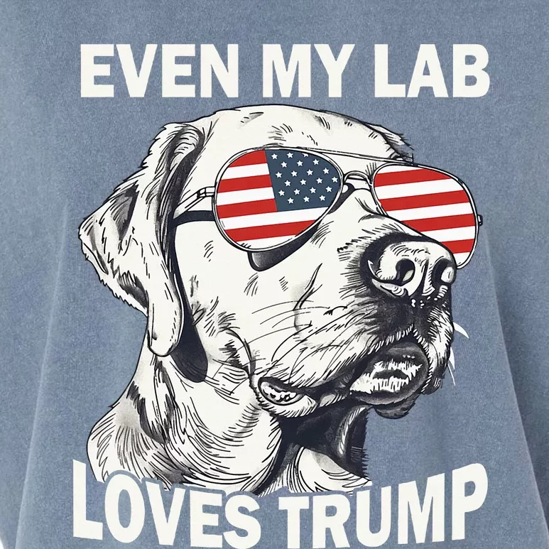 Even My Lab Loves Trump Trump Supporter Labrador Garment-Dyed Women's Muscle Tee