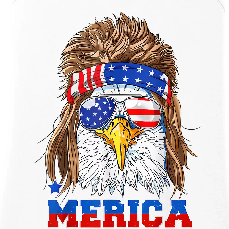 Eagle Mullet Merica Men 4th Of July American Flag USA Ladies Essential Tank