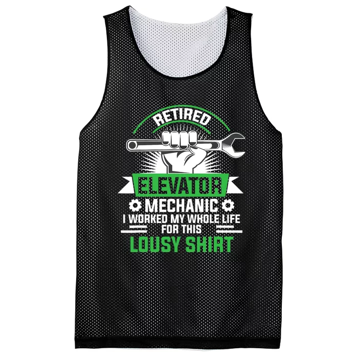 Elevator Mechanic Maintenance Retired Technician Mesh Reversible Basketball Jersey Tank