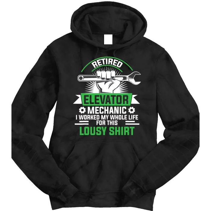 Elevator Mechanic Maintenance Retired Technician Tie Dye Hoodie