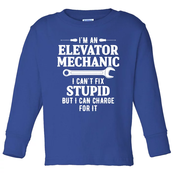 Elevator Mechanic Maintenance Charge Technician Gift Toddler Long Sleeve Shirt