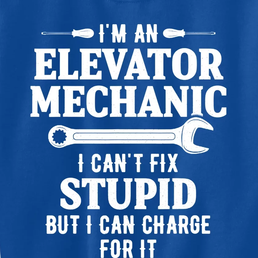 Elevator Mechanic Maintenance Charge Technician Gift Kids Sweatshirt