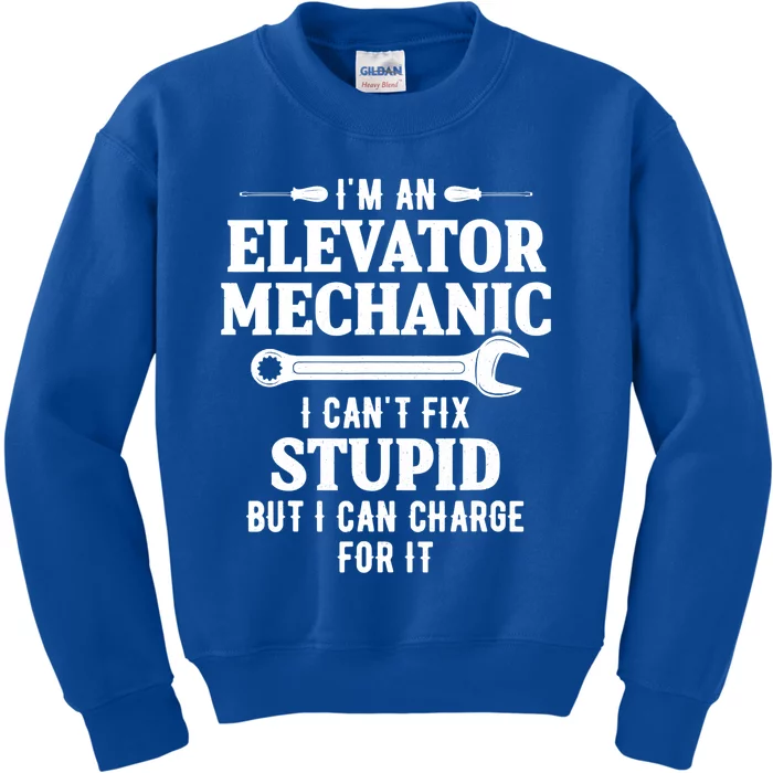 Elevator Mechanic Maintenance Charge Technician Gift Kids Sweatshirt