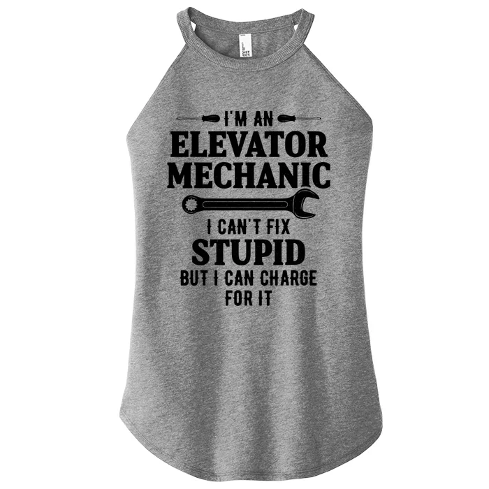 Elevator Mechanic Maintenance Charge Technician Gift Women’s Perfect Tri Rocker Tank