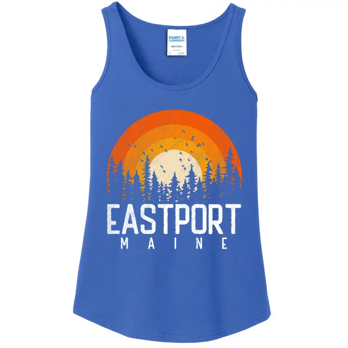 Eastport Maine Me Gift Retro Style Vintage 70s 80s 90s Gift Ladies Essential Tank