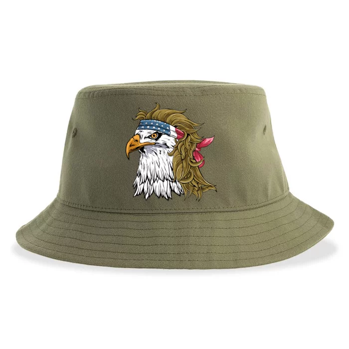 Eagle Mullet Merica American Flag Usa Celebration Funny Gift Sustainable Bucket Hat