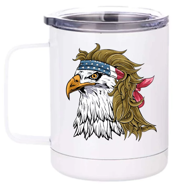 Eagle Mullet Merica American Flag Usa Celebration Funny Gift Front & Back 12oz Stainless Steel Tumbler Cup