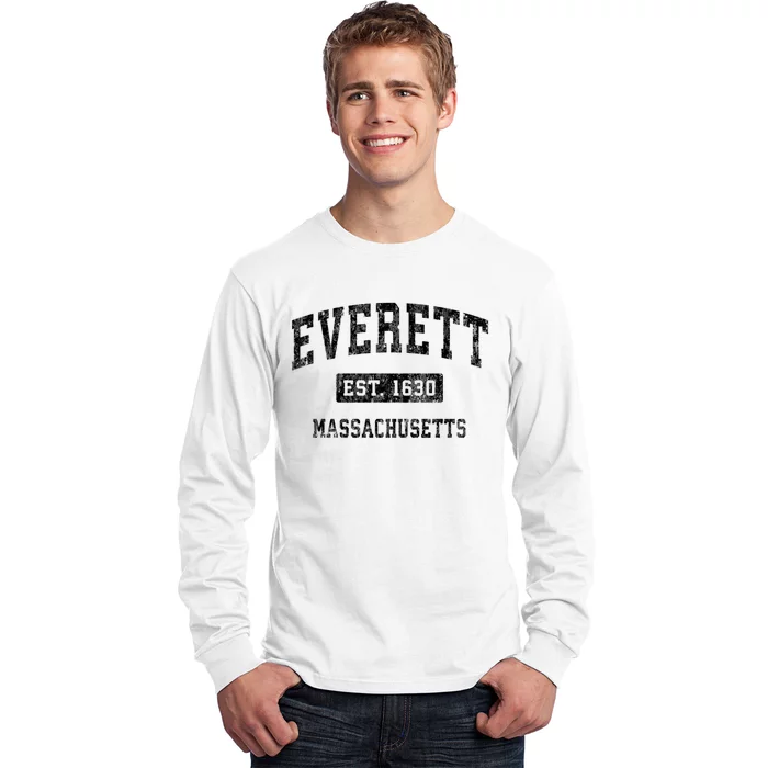 Everett Massachusetts Ma Vintage Established Sports Design Long Sleeve Shirt