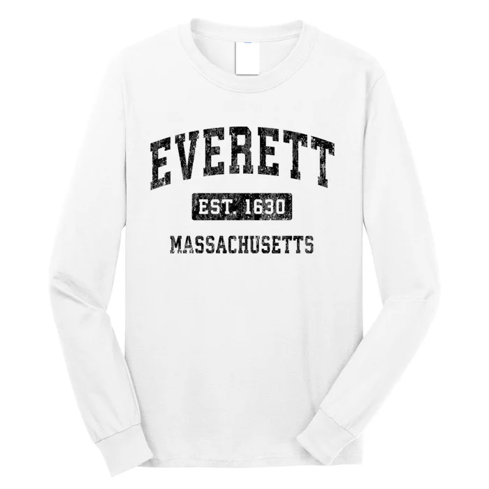 Everett Massachusetts Ma Vintage Established Sports Design Long Sleeve Shirt