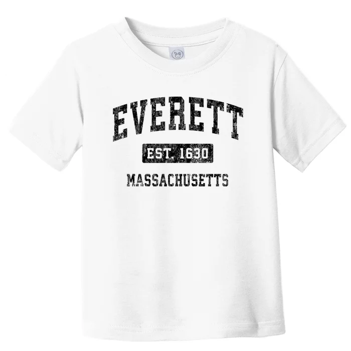 Everett Massachusetts Ma Vintage Established Sports Design Toddler T-Shirt