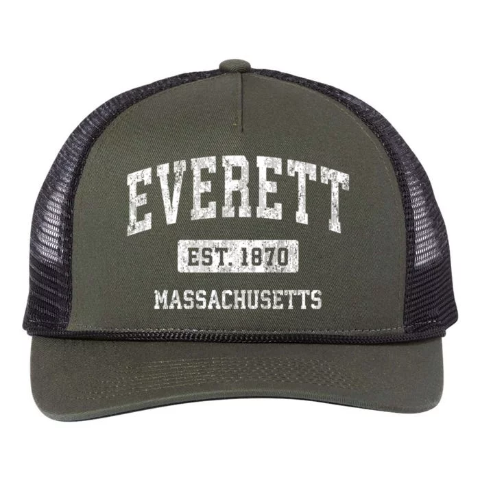 Everett Massachusetts Ma Vintage Established Sports Design Retro Rope Trucker Hat Cap