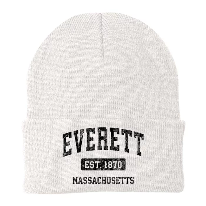 Everett Massachusetts Ma Vintage Established Sports Design Knit Cap Winter Beanie