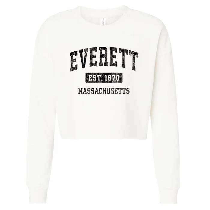 Everett Massachusetts Ma Vintage Established Sports Design Cropped Pullover Crew