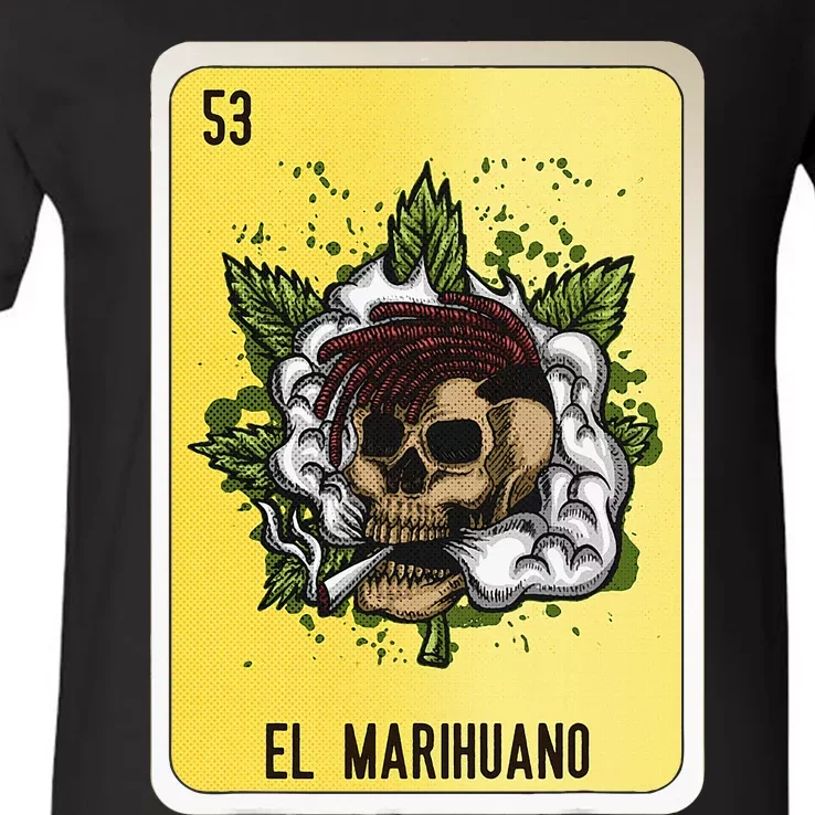 El Marihuano Mexican Slang Chicano Bingo Cards V-Neck T-Shirt