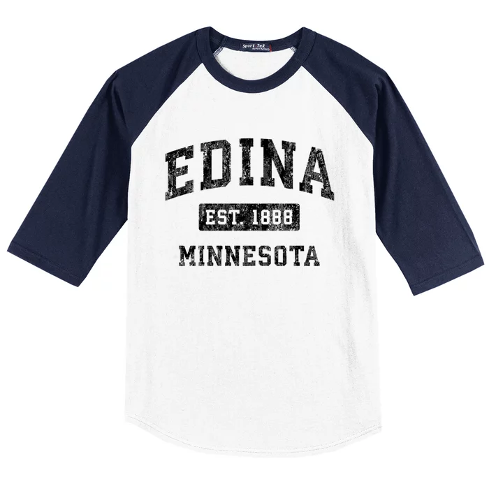 Edina Minnesota Mn Vintage Established Sports Design Gift Baseball Sleeve Shirt