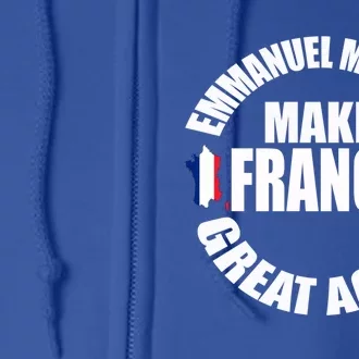 Emuel Macron Make France Great Again French Flag Cute Gift Full Zip Hoodie