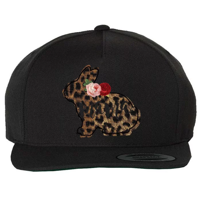 Easter Mom Mama Bunny Floral Leopard Print Meaningful Gift Wool Snapback Cap