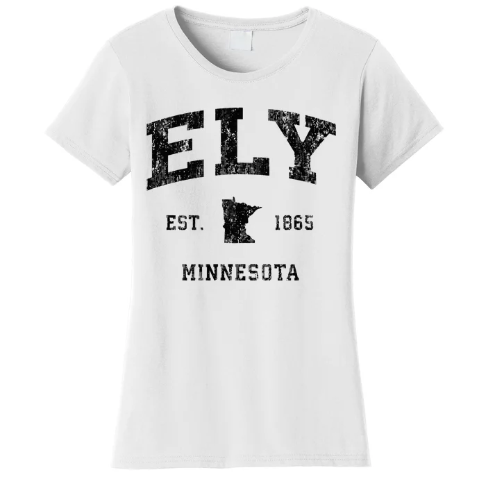 Ely Minnesota Mn Vintage Athletic Black Sports Design Women's T-Shirt