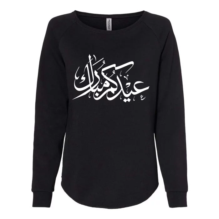 Eid Mubarak Muslim Holiday Arabic Words Womens California Wash Sweatshirt