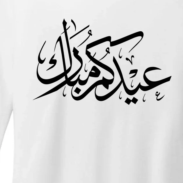 Eid Mubarak Muslim Holiday Arabic Words Womens CVC Long Sleeve Shirt