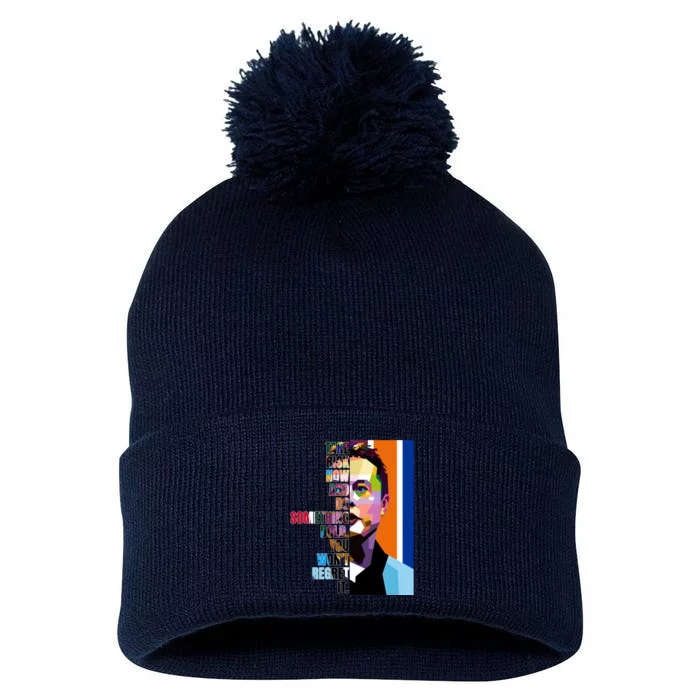 Elon Musk Motivation Quote Pom Pom 12in Knit Beanie