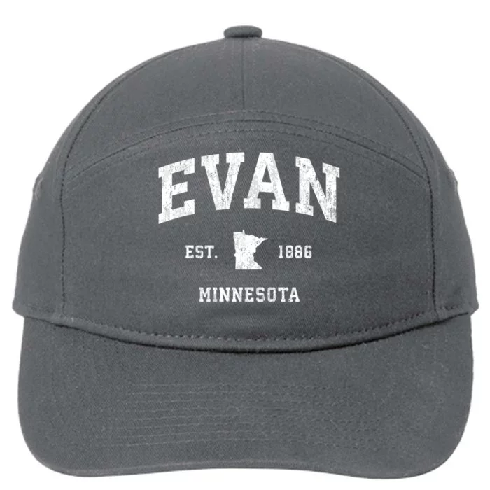 Evan Minnesota Mn Vintage Athletic Sports 7-Panel Snapback Hat