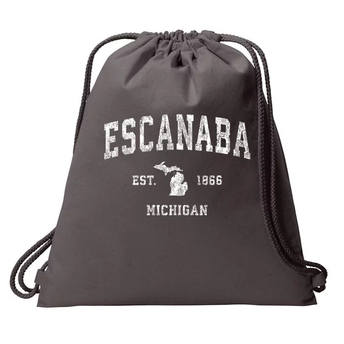 Escanaba Michigan Mi Vintage Sports Drawstring Bag