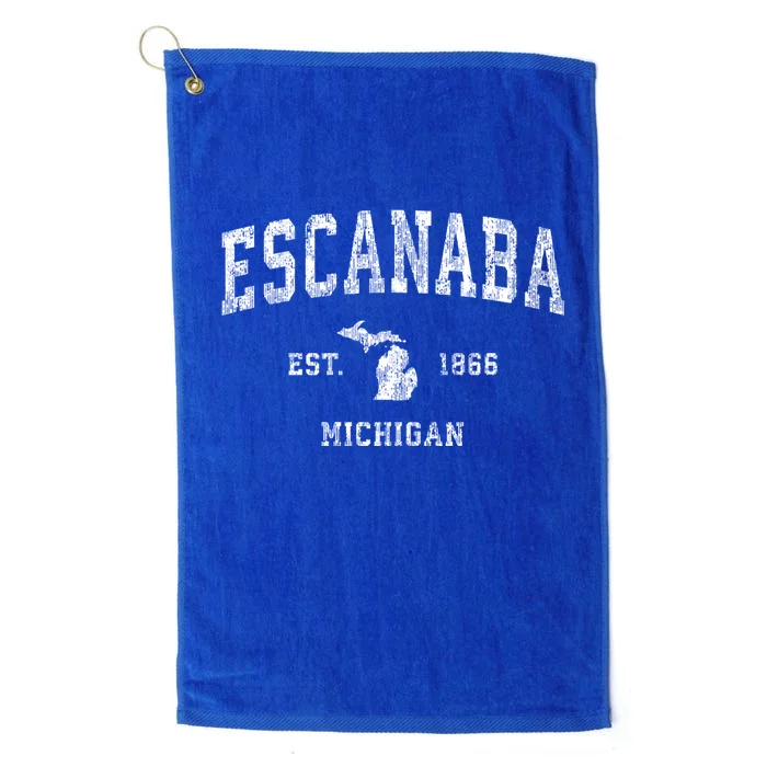 Escanaba Michigan Mi Vintage Sports Platinum Collection Golf Towel