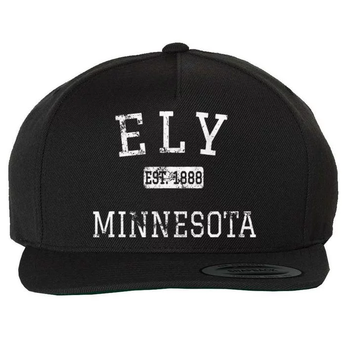 Ely Minnesota Mn Vintage Wool Snapback Cap