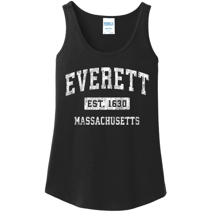 Everett Massachusetts Ma Vintage Established Sports Ladies Essential Tank