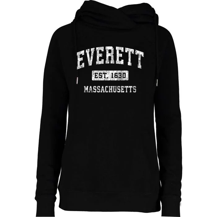 Everett Massachusetts Ma Vintage Established Sports Womens Funnel Neck Pullover Hood