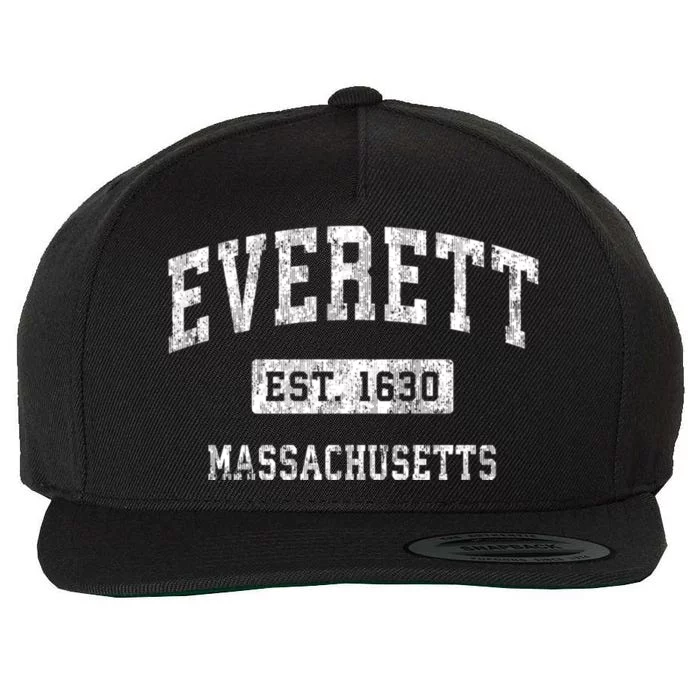 Everett Massachusetts Ma Vintage Established Sports Wool Snapback Cap