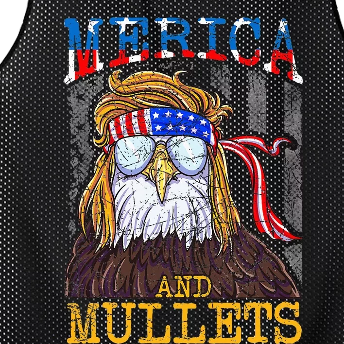 Eagle Mullet Merica Funny Redneck Merica & Mullets Mesh Reversible Basketball Jersey Tank