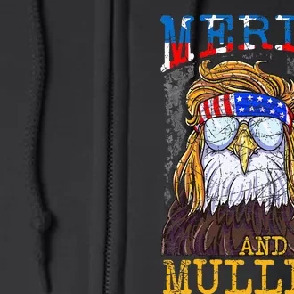 Eagle Mullet Merica Funny Redneck Merica & Mullets Full Zip Hoodie