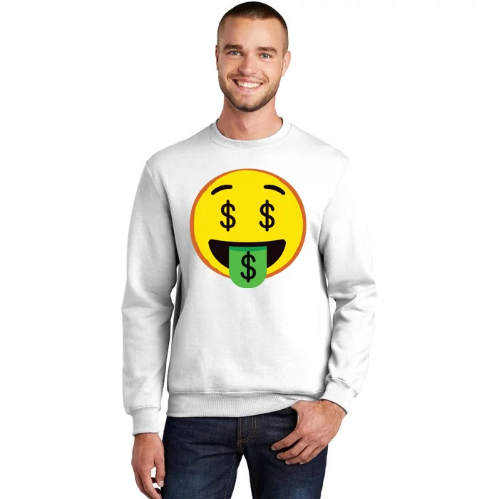 Emoticon Money Mouth Face With Dollar Sign Eyes Rich Sweatshirt