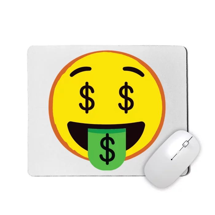 Emoticon Money Mouth Face With Dollar Sign Eyes Rich Mousepad