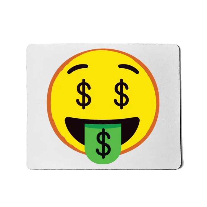 Emoticon Money Mouth Face With Dollar Sign Eyes Rich Mousepad