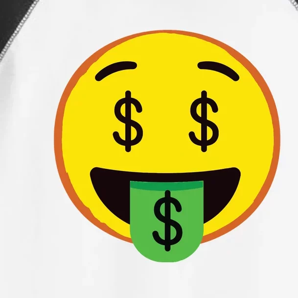 Emoticon Money Mouth Face With Dollar Sign Eyes Rich Toddler Fine Jersey T-Shirt