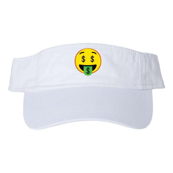 Emoticon Money Mouth Face With Dollar Sign Eyes Rich Valucap Bio-Washed Visor