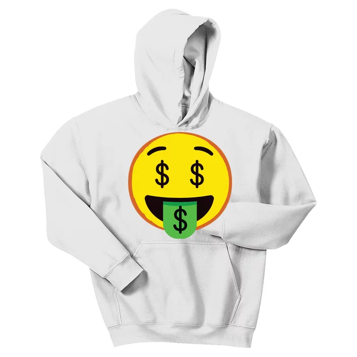 Emoticon Money Mouth Face With Dollar Sign Eyes Rich Kids Hoodie