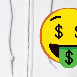 Emoticon Money Mouth Face With Dollar Sign Eyes Rich Full Zip Hoodie