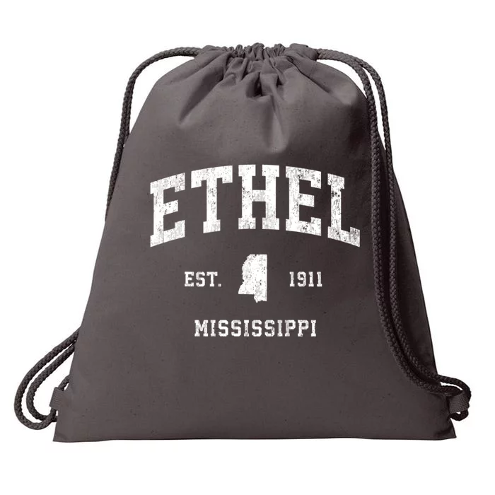 Ethel Mississippi Ms Vintage Athletic Sports Drawstring Bag