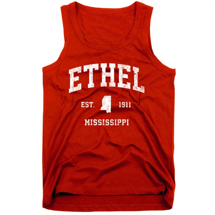 Ethel Mississippi Ms Vintage Athletic Sports Tank Top