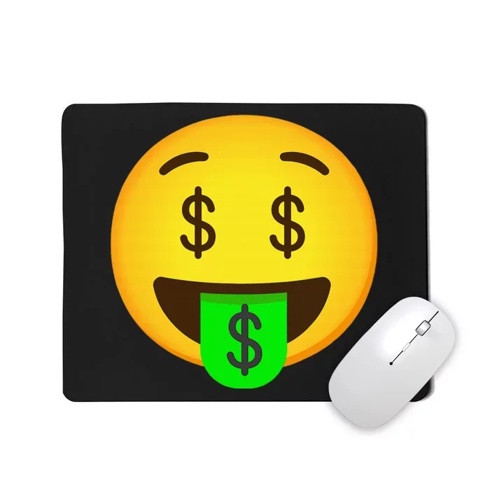 Emoticon Money Mouth Face With Dollar Sign Eyes Rich Mousepad