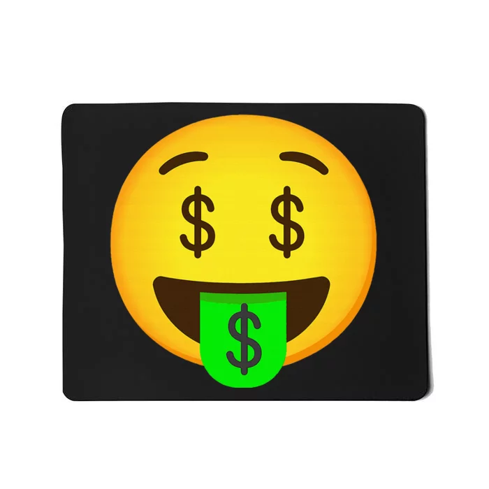 Emoticon Money Mouth Face With Dollar Sign Eyes Rich Mousepad