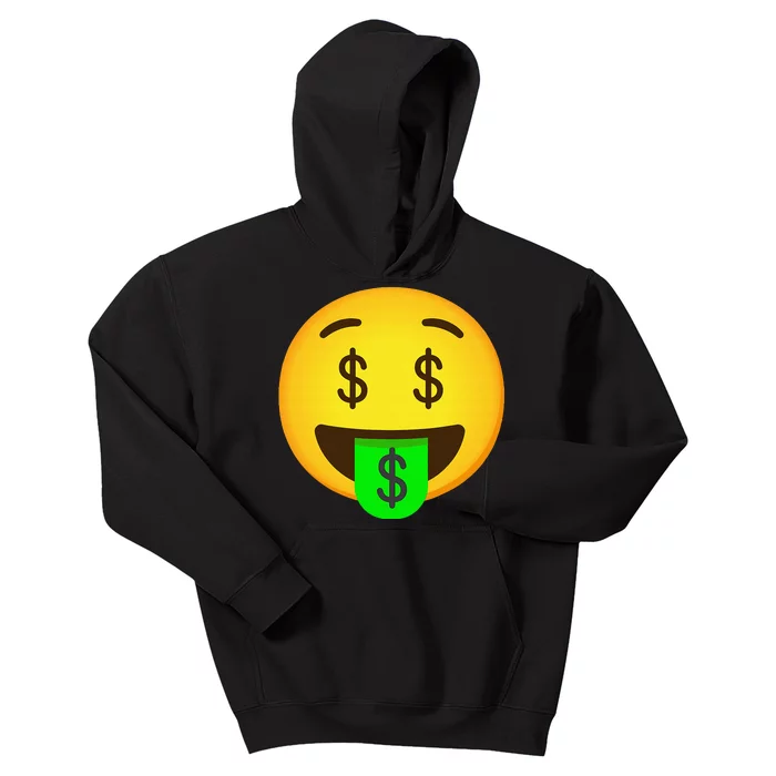 Emoticon Money Mouth Face With Dollar Sign Eyes Rich Kids Hoodie