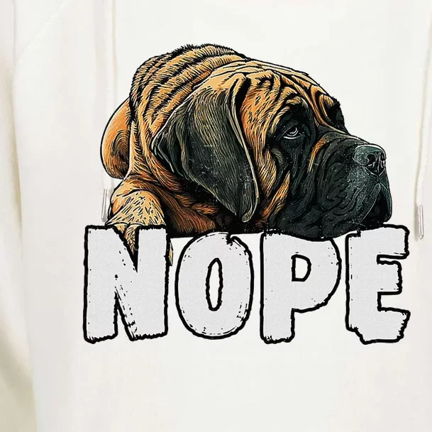 English Mastiff Nope Funny Lazy Pet Dog Cute Womens Funnel Neck Pullover Hood