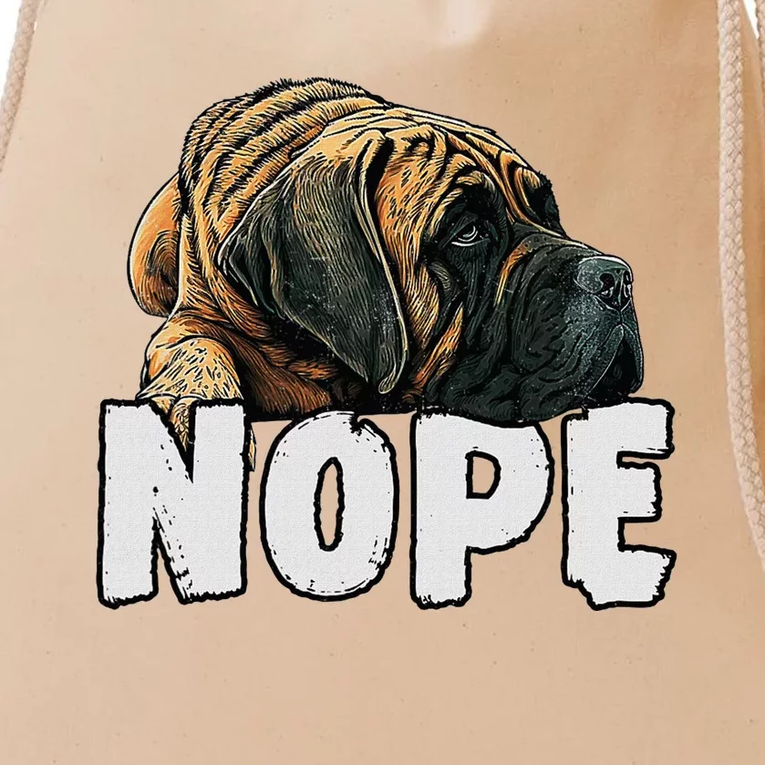 English Mastiff Nope Funny Lazy Pet Dog Cute Drawstring Bag